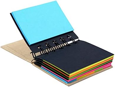 E shopping Pocket Spiral Self-Sticky Coloured Notepad with Blue and Black CD Marker
