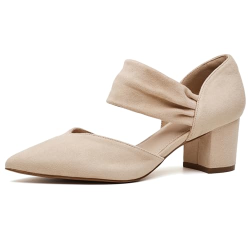 Volattio Women's Low Chunky Heel Pumps
