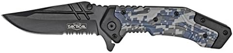 RAZOR TACTICAL Spring Assist Folding Knife, Blue Digital Camo, 4.75"