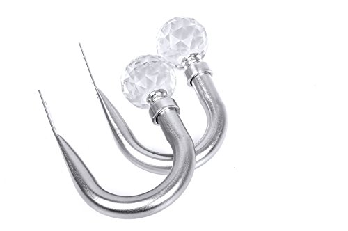 Crystal Curtain Holdback Hooks Tiebacks Tassel holder Pair (Nickel Finish ) - Thumbnail 7