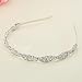 Oriamour Flower Design Rhinestone Crystal Wedding Headband Bridal Headpieces Simple Design Bridal Headband (Silver)