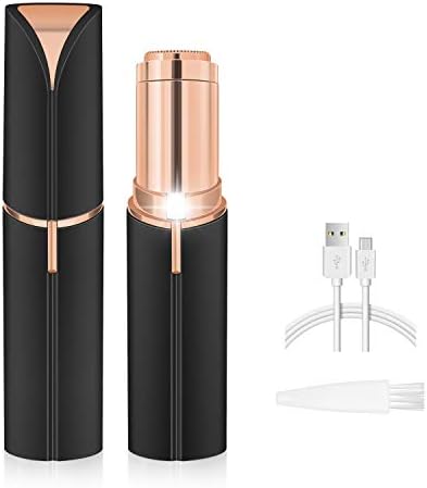 YMJOGGUE レディースシェーバー 電動 フェイスシェーバー USB充電式 シェーバー 女性 顔剃り 回転式 多機能 LEDライト付き 顔 脇 腕 ビキニライン 背中 足 女性用 コンパクト 清潔用ブラシ付き