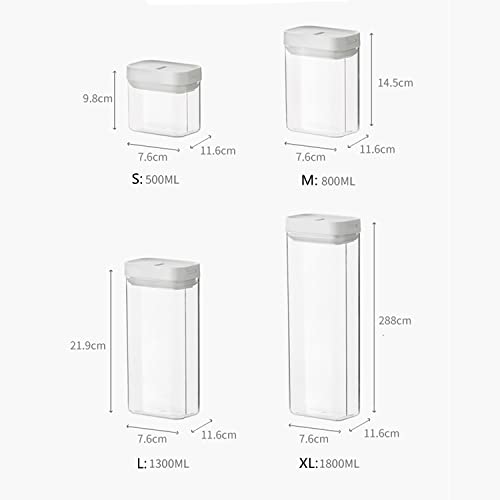 GGEROU Airtight Food Storage Containers Set with Lock Lids,Set of 6,Pantry Organization Plastic Storage Jar Storage Tank for Cereal,Coffee, Sugar - Moisture Proof,BPA Free & Stackable Design (S:500ML)