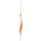 FURLS Streamline Zodiac Gemini Pollux Crochet Hook 7"" (Zodiac Gemini Pollux - 6.5 mm (K)), Whie and Gold