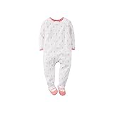 Carter's Little Girls' 1-Piece Snug Fit Cotton Pajamas (4T, White Coral Pink)