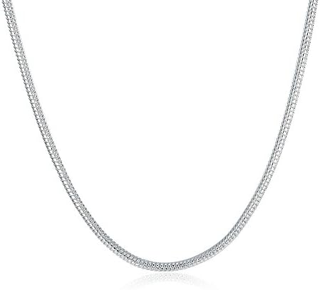 TTVOVO 925 Sterling Silver Italian 2MM Snake Chain Crafted Necklace Thin Lightweight Strong - Lobster Claw Clasp 18"
