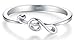 BORUO 925 Sterling Silver Ring - Stackable Music Note Band - Comfort Fit Silver Rings Women - Music Note Silver Band Ring - Fine Jewellery Stackable Ring, 2mm, Size 4-12