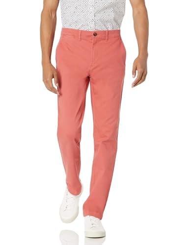 Amazon Essentials Men's Slim-Fit All-Day Stretch Casual Chino Pant, Raspberry R…