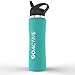 GO Active Insulated Water Bottle with Straw. Stainless Steel Double Wall Sport Bottle Keeps ice Cubes Over 24 Hours! (Aqua, 32 oz)