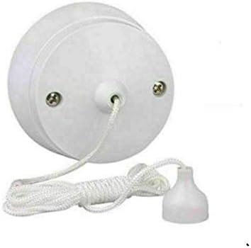 Invero Standard Round Ceiling Pull Cord Light Switch 2 Way 6 Amp White