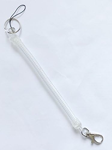 Spring Cord Rope Swivel Lobster Clasp Keyring Chain Strap (WHITE)