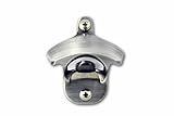 Wall Mounted Bottle Opener, Brushed Stainless Steel 10-pack by Sky Solutions with Free Mounting Screws