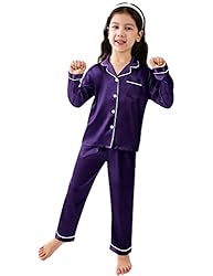 SWOMOG Kid Girls Boys Silk Satin Pajamas Set