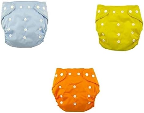 Chinmay Kids Combo of Reusable Baby Washable Cloth Diaper Nappies with Multi Layered Micro- Fibre Baby Insert Pads (Set of 2) (Assorted Colours) (Multi4)