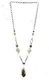 26 Inch Long Glass and Bead Tribal Style Drop Necklace for Fall