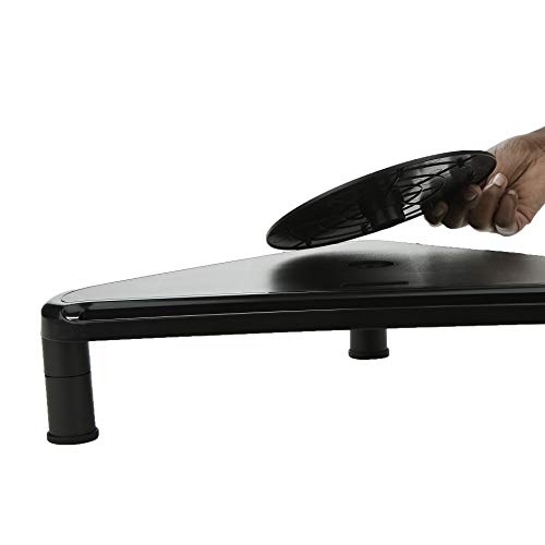image for Mind Reader TRIMOS-BLK Rotative Corner Adjustable Risers, Extra Storag