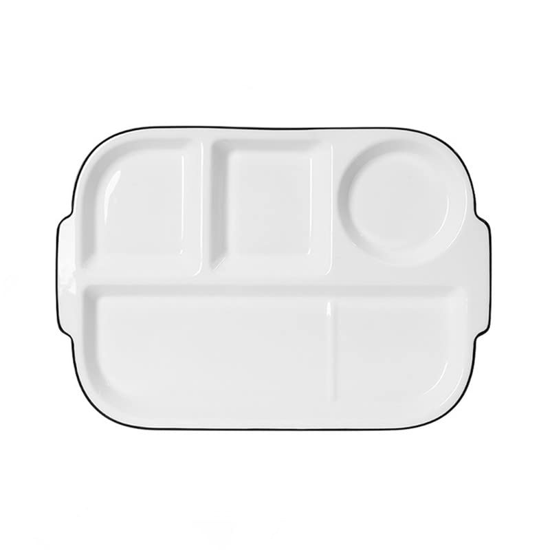 OnePine Porcelain Healthy Eating Plate, Diet Dinner Plate with 4 Compartment, Portion Control Plates for Adults Weight Loss