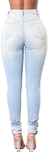 Gemgeny Women Skinny Sexy Hole Jean Distressed Denim Pants Tron Boyfriend Stylish Fit Slim Pencil Trousers