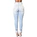 Gemgeny Women Skinny Sexy Hole Jean Distressed Denim Pants Tron Boyfriend Stylish Fit Slim Pencil Trousers