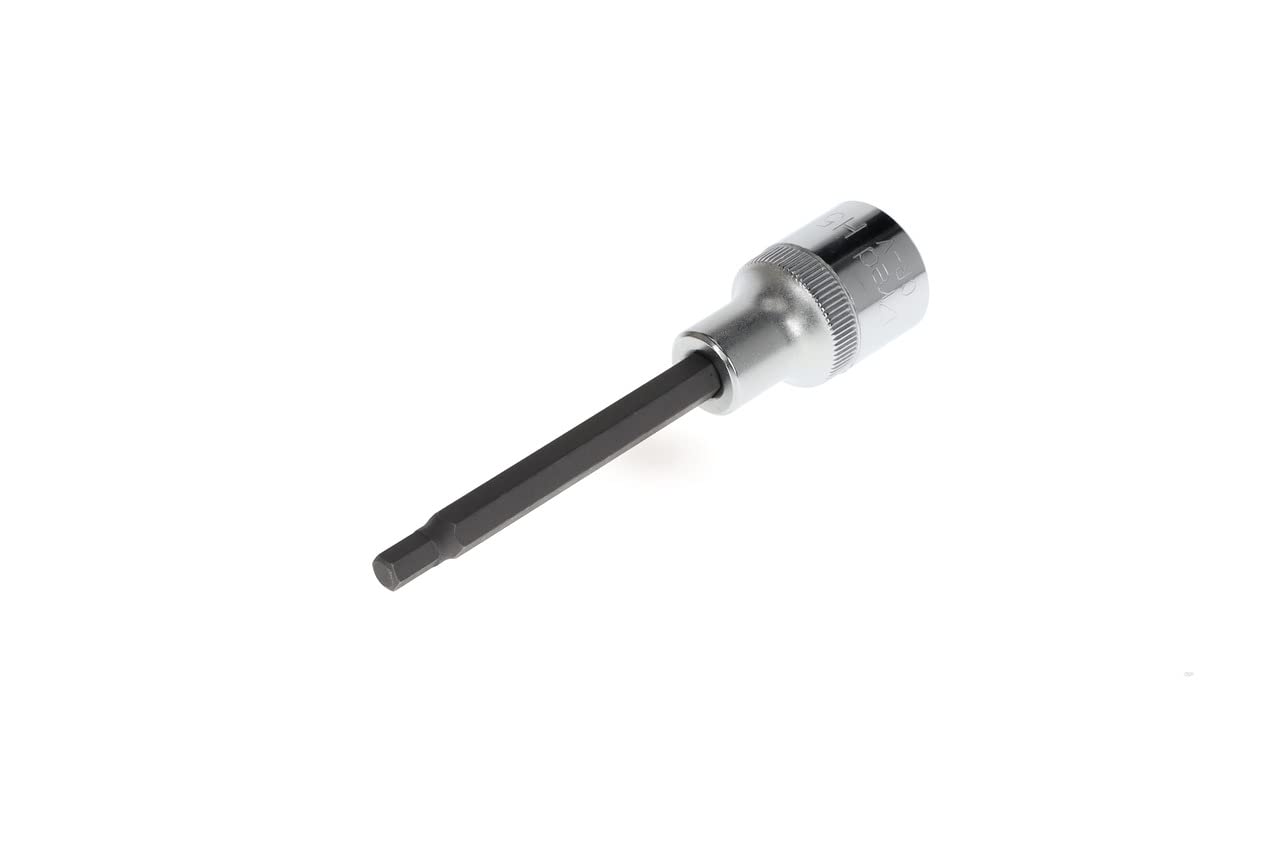 GEDORE red Screwdriver bit socket long hex, 5 mm AF, 1/2" 12.5 mm, Screwdriver bit socket, Tool, R62550519, Steel
