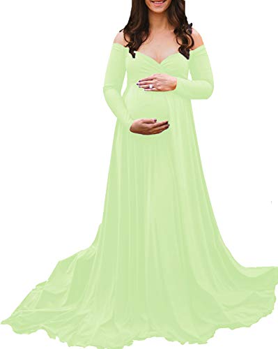 Saslax Maternity Off Shoulders Half Circle Gown For Baby Shower Saslax Maternity Off Shoulders Half Circle Gown For Baby Shower