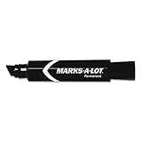 Avery Jumbo Desk Style Permanent Markers - 15.875 mm Marker Point Size - Chisel Marker Point Style - Red - Red Barrel - 1 Each