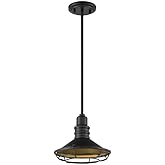 Nuvo Bellcap-1 Light Small Pendant in Nautical/Coastal Style-9.75 Inches Wide by 8.13 Inches High-Dark Bronze/Gold Finish