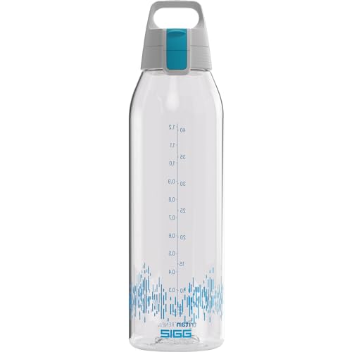 SIGG - Tritan Trinkflasche - Sportflasche Total Clear ONE MyPlanet Aqua - kohlensäurehaltige Getränke - Spülmaschinenfest, Auslaufsicher, Kratzfest -
