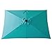 C-Hopetree 6.5 x 10 ft Rectangular Outdoor Patio Market Table Umbrella with Solar LED Lights, Aqua Blue