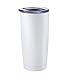 Masvis 20oz Tumbler Vacuum Insulated Stainless Steel Coffee Cup with Lid, Straws - Travel Mug Works Great for Ice Drink, Hot Beverage(White)