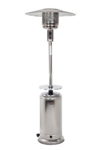 Golden Flame 46,000 BTU [XL-Series] Stainless Steel Patio Heater with Drink Table & Wheels (Propane) - Thumbnail 2