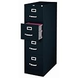 Scranton & Co 4 Drawer 22" Deep Letter File Cabinet in Black, Fully Assembled
