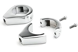 Krator Chrome Turn Signal Fork Clamp Kit 39mm Compatible with Harley Davidson XL Sportster 1200 Custom