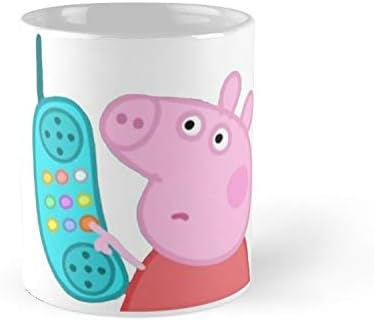 Blade South Mug - Peppa Pig Hanging Up Sticker Mug - 11oz Mug - Features wraparound prints - Best gift for family friends