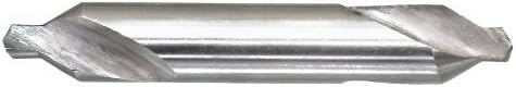 Drillco 3500C Series Solid Carbide Center Drill Bit, Uncoated (Bright) Finish, 60 Degrees Conventional Point, 4 Size