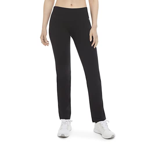 Energy Zone Women's Cotton Stretch Yoga Pants Deep Black at Amazon