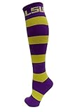 NCAA LSU Tigers Stipe Rugby Socks, Purple, One Size