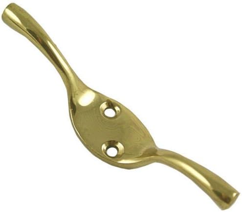 75mm 3'' No.645 Solid Brass Cleat Hook c/w all Screws 1 Each POLISHED BRASS