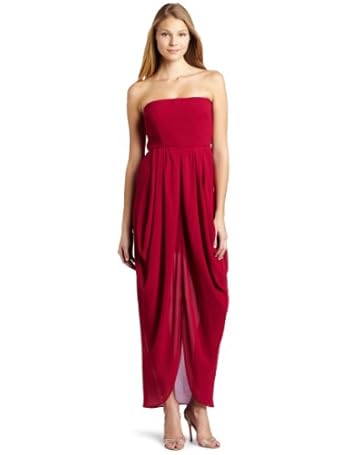 Cynthia Vincent Strapless Drape Dress