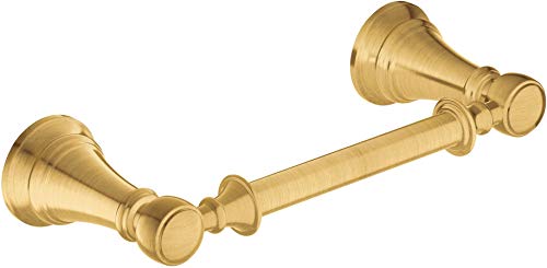 Moen YB8408BG Weymouth Drehbarer Toilettenpapierhalter mit Doppelpfosten, GebĂĽrstetes Gold