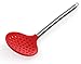 iNeibo Kitchen Silicone Ladle Spoon,Cooking Utensils Silicone Soup Ladle with Heat Resistant Silicone Covering Head and Stay-Cool Stainless Steel Handle (skimmer Spoon Red)