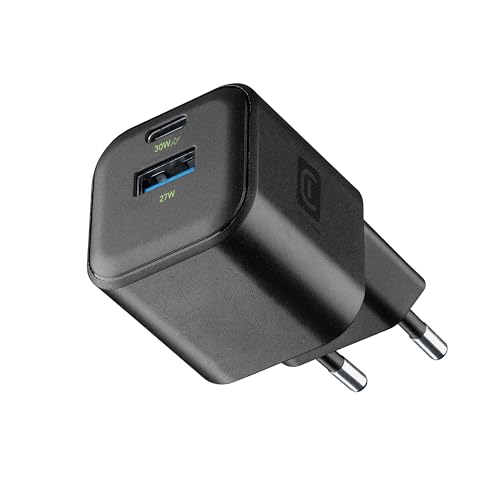 Chargeur Mural avec Technologie GaN 30W – 2 Ports USB-C et USB-A – Charge Rapide – Format Compact – Noir
