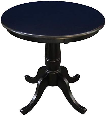International Concepts 30" Round Top Pedestal Table Black30 Dia30" H