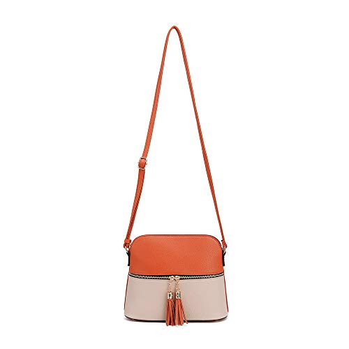 SG SUGU Lightweight Medium Dome Crossbody Bag with Tassel Zipper