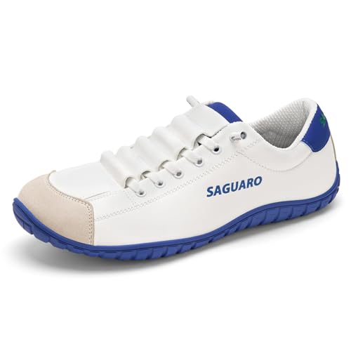 Chaussures Barefoot Minimalistes Homme Femme - Chaussures Pieds Nus Légères, Baskets Décontractées à Bout Large et Semelle Zéro Drop pour Usage Quotidien, Travail et Voyage Bleu,GR.36
