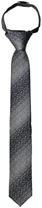 Speckled Satin Zipper Up Necktie Adjustable Formal Tie-Grey