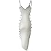 YOMISOY Women Sxey Bandage Hollow Out Backless Solid Spaghetti Strap Summer Long Maxi Outfits Dress,White,Medium