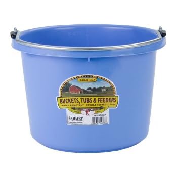 Miller Manufacturing P8BERRYBLUE Plastic Round Back Bucket for Horses, 8-Quart
