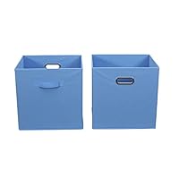 Household Essentials, Carolina Blue 2 Pack Open Storage Bins with Dual Handles, 13 x 12 x 13