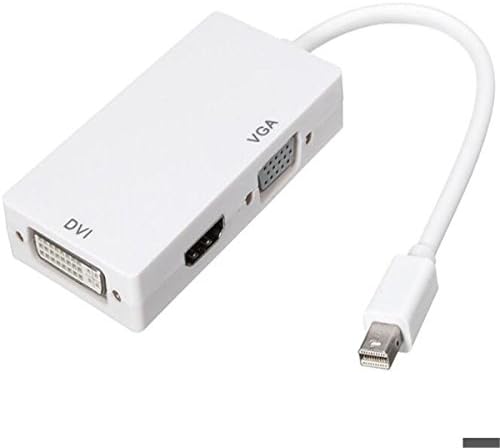 Junmin 3 In 1Mini Display Port DP Thunderbolt to DVI VGA HDMI Adapter Cable For MacBook